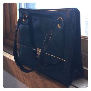 Vintage Black Patent Leather Purse